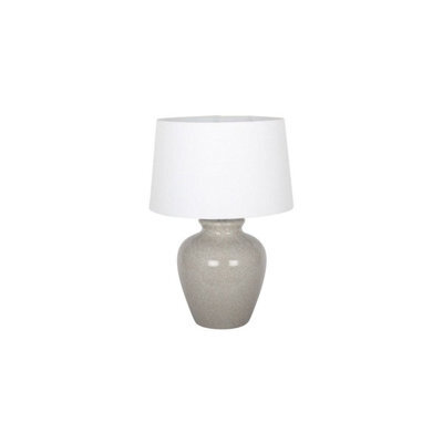 Pagazzi Lighting Pagazzi Bethany Dove Grey Crackle Ceramic Table Lamp With Cream Shade - image 1