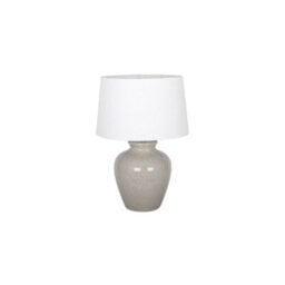 Pagazzi Lighting Pagazzi Bethany Dove Grey Crackle Ceramic Table Lamp With Cream Shade - thumbnail 1