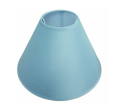 "14"" Luxury Cotton Textured Fabric Coolie Light Shade Purpose Table Floor Ceiling Practical & Eye Caring Lampshade Light Blue"