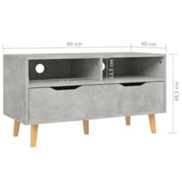 Berkfield Tv Cabinet Concrete Grey 90X40X48.5 Cm Engineered Wood - thumbnail 7