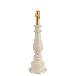 Loops Elegant Almond White Table Lamp Base With Warm Brass Plate For Stylish Home Decor - thumbnail 1