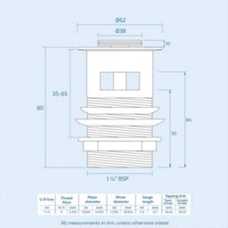 FNX Bathrooms Waterproof 500mm Vanity Unit With Single Ended Bath, Gloss White Front Panel, Brushed Brass Screen, Bath & Slotted Basin Waste - thumbnail 8
