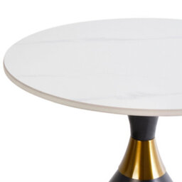 Beliani Side Table Ituna Ceramic Black/ White - thumbnail 4