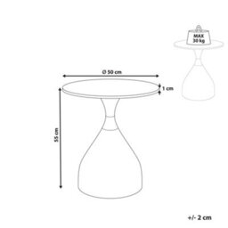 Beliani Side Table Ituna Ceramic Black/ White - thumbnail 3