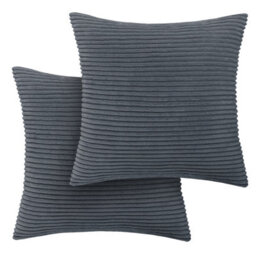 Ameha Grey Stripe Velvet Cushion Cover 18X18 Inch, Set Of 4 Soft, Breathable & Hypoallergenic With Invisible Zip - thumbnail 8
