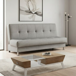 Enduro Iii Sofa Bed 193 Cm With Click Clack Mechanism Storage Comfortable Fold Out Couch With Wooden Frame Light Grey - thumbnail 1
