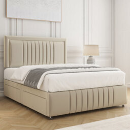 Bsspoke Lily Divan Bed Set Cream Plush Velvet 24Inch Headboard & Footboard 2 Drawers Footend & Mattress In 4Ft 4Ft6 5Ft 6Ft - thumbnail 3