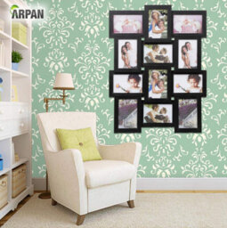 "Arpan Multi Aperture Picture Wooden Photo Frame Holds 12 X 6X4"" Inch Photo Frames, Collage Picture Wall-Mounted Frame (Black)" - thumbnail 3