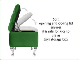 Londona 120Cm Chesterfield Ottoman Storage Bench - Plush Velvet Shoe Bench- Forest Green Upholstery Footstool With Storage - thumbnail 4