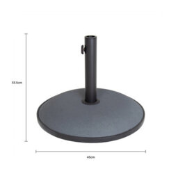 Charles Bentley 15Kg Round Concrete Parasol Base Umbrella Stand In Grey - thumbnail 7