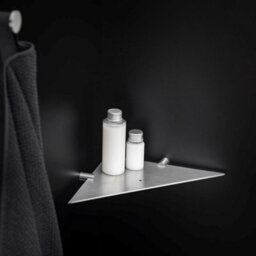 Cosmic Corner Bathroom Shelf, Bathroom Organizer, 32Cm, Matt Stainless Steel, Logic Collection - thumbnail 3