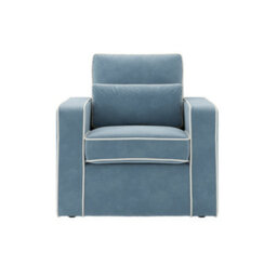 Wyld Haus Moose Retro Duck Egg Blue Velvet Upholstered Armchair - thumbnail 3