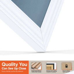 "16X16"" White Swept Vinyl Record Frame With Pompadour Mount For 12 Inch Lp Disc - Ak Frames" - thumbnail 3