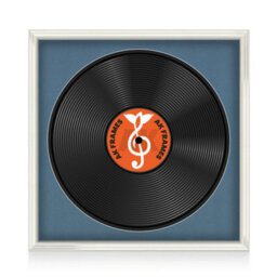 "16X16"" White Swept Vinyl Record Frame With Pompadour Mount For 12 Inch Lp Disc - Ak Frames" - thumbnail 1