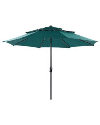 Beliani Market Garden Emerald Green Parasol 285Cm Octagonal Crank Umbrella - thumbnail 3