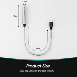 Usb Powered Led Lamp Light With Flexible Gooseneck For Keyboard, Desk, Or Reading - August Lec101B - thumbnail 6