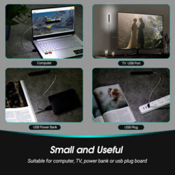 Usb Powered Led Lamp Light With Flexible Gooseneck For Keyboard, Desk, Or Reading - August Lec101B - thumbnail 5