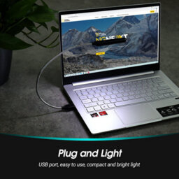 Usb Powered Led Lamp Light With Flexible Gooseneck For Keyboard, Desk, Or Reading - August Lec101B - thumbnail 2