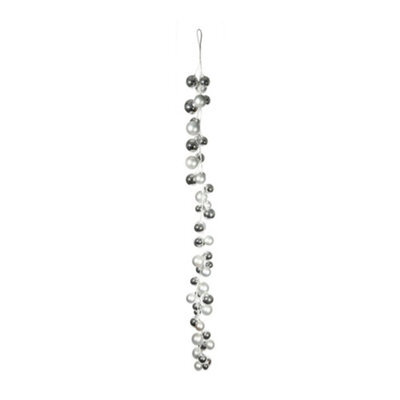 6Ft Festive Silver Christmas Bauble Garland