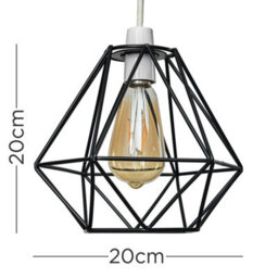Valuelights Diablo Modern Geometric Black Metal Basket Cage Ceiling Light Shade (D)21Cm - thumbnail 7