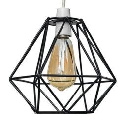 Valuelights Diablo Modern Geometric Black Metal Basket Cage Ceiling Light Shade (D)21Cm