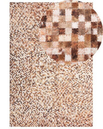 Beliani Rug Torul Brown 160 X 230 Cm Leather - thumbnail 1