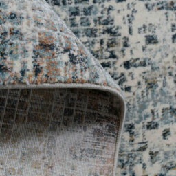 Loomed Blue Grey Contemporary Mosaic Pattern Area Rug 60X110Cm - thumbnail 5