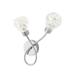 Valuelights Astley Chrome 2 Way Wall Light With Swirl Effect Shades And Bulbs - thumbnail 2