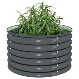 Berkfield Practical Garden Raised Bed 80X80X44 Cm Galvanised Steel Grey - thumbnail 3