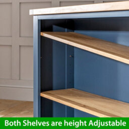 The Furniture Market Westbury Blue Painted Wide Low Adjustable 2 Shelf Bookcase - thumbnail 8