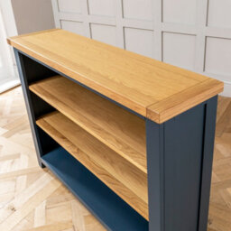 The Furniture Market Westbury Blue Painted Wide Low Adjustable 2 Shelf Bookcase - thumbnail 6