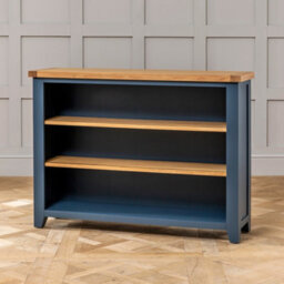 The Furniture Market Westbury Blue Painted Wide Low Adjustable 2 Shelf Bookcase - thumbnail 5