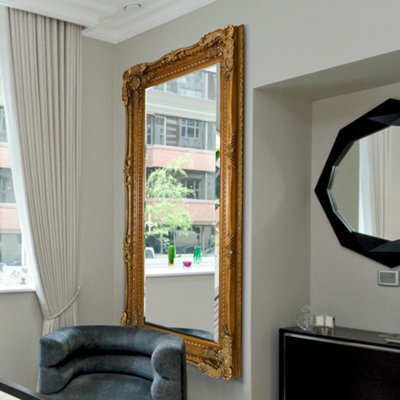 Mirroroutlet Carved Louis Gold Antique Style Dress Mirror 175 X 89 - image 1