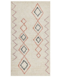 Beliani Beige Cotton Rug 80 X 150 Cm - Hand-Tufted Geometric Low-Pile. - thumbnail 1