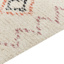 Beliani Beige Cotton Rug 80 X 150 Cm - Hand-Tufted Geometric Low-Pile. - thumbnail 3
