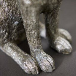 Dibor Traditional Style Silver Rabbit Sitting Sculpture Home Decorative Hare Ornament - thumbnail 5