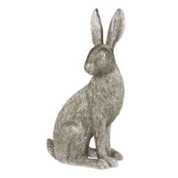 Dibor Traditional Style Silver Rabbit Sitting Sculpture Home Decorative Hare Ornament - thumbnail 2