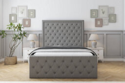 "Sloomy Vienna Pewter Dumfries Bed Frame With Mattress With 50"" Upholstered Headboard 3' Single" - thumbnail 1