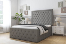 "Sloomy Vienna Pewter Dumfries Bed Frame With Mattress With 50"" Upholstered Headboard 3' Single" - thumbnail 2