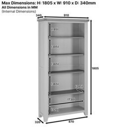 The Furniture Market Cheshire Whitewash Oak Large Tall Bookcase - thumbnail 8