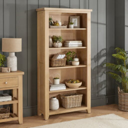 The Furniture Market Cheshire Whitewash Oak Large Tall Bookcase