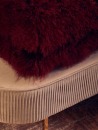 Orsina Bosie Mongolian Fur Maroon Square Cushion - thumbnail 4