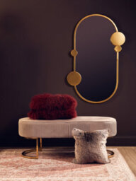 Orsina Bosie Mongolian Fur Maroon Square Cushion - thumbnail 5