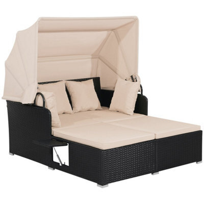 Outdoor Daybed Pe Rattan Wicker For 2 Persons - image 1