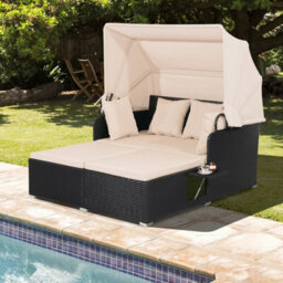 Outdoor Daybed Pe Rattan Wicker For 2 Persons - thumbnail 3