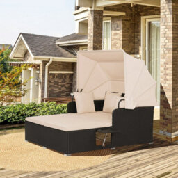 Outdoor Daybed Pe Rattan Wicker For 2 Persons - thumbnail 6