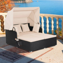 Outdoor Daybed Pe Rattan Wicker For 2 Persons - thumbnail 5