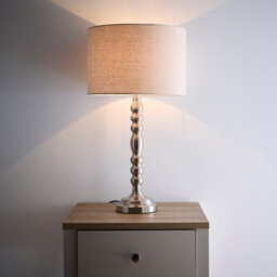 K Living Rosa Satin Nickel Table Lamp With Linen Shade - thumbnail 2
