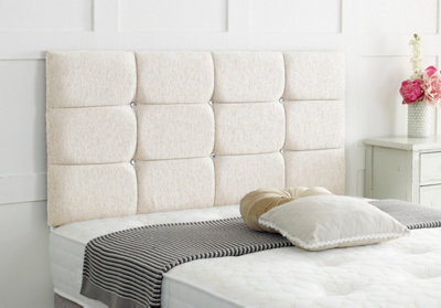 "Adore Designs Roma Chenille 6Ft Super King 24"" Headboard -  Cream"