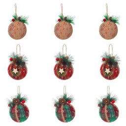 Living And Home Set Of 9 Christmas Decoration Christmas Bauble Set Xmas Ornament